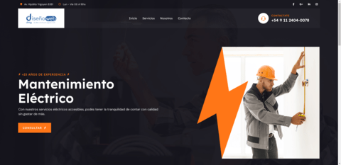 Modelo de landing page 02 para electricistas