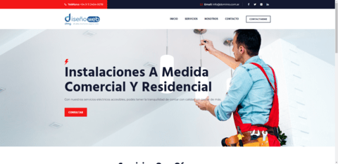 Modelo de landing page 05 para electricistas