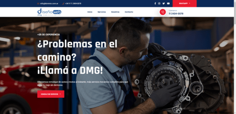 Modelo de landing page 01 para mecánicos/remolques