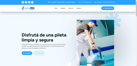 Modelo de landing page 01 para piletas
