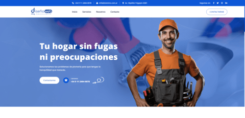 Modelo de landing page 02 para plomería