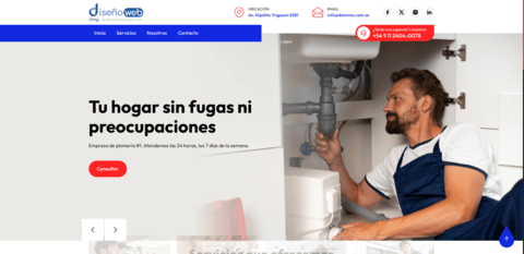 Modelo de landing page 04 para plomería