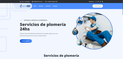 Modelo de landing page 01 para plomería