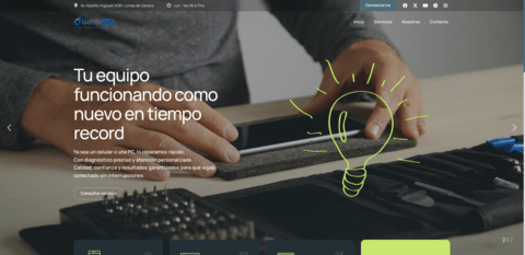 Modelo de landing page 02 para servicio de reparación de celulares