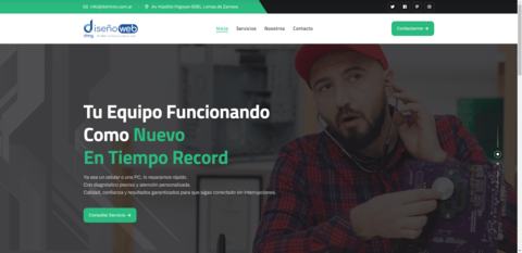 Modelo de landing page 03 para servicio de reparación de celulares